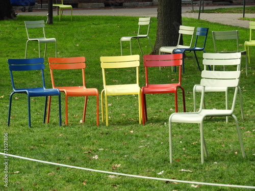 Empty Park chairs