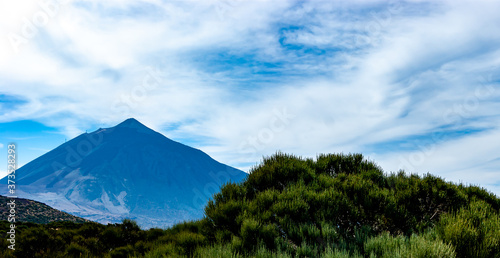 Beautiful sky and view of Teide volcano, Tenerife Island, Spain
