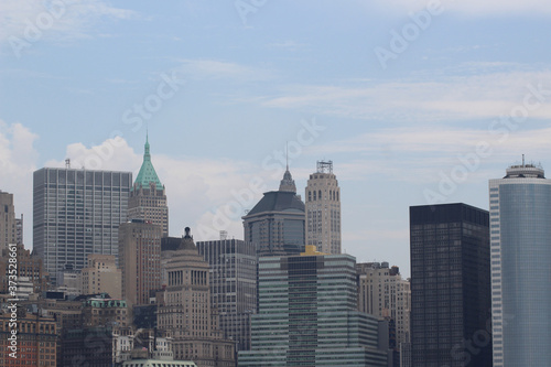 The New York City skyline.