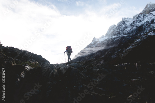 Hiking in torres del paine chile 