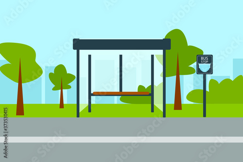 Bus stop vector icon 