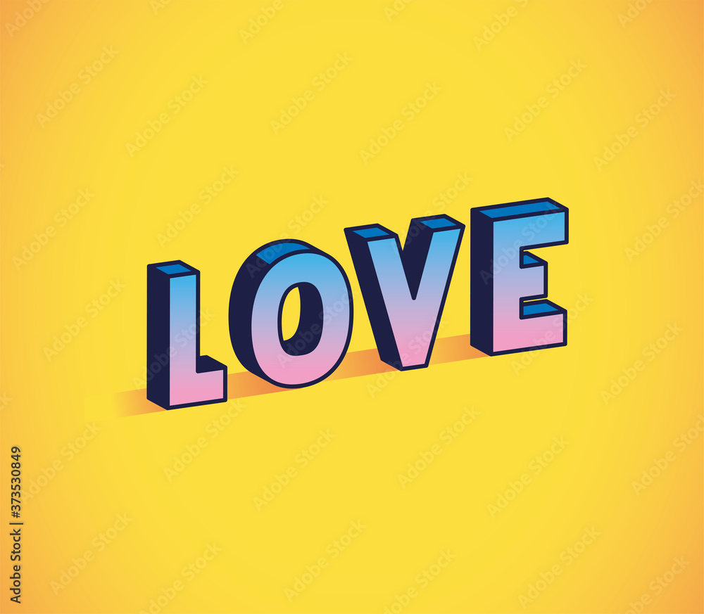 love lettering on yellow background design, typography retro and comic theme Vector illustration love lettering on yellow background design, typography retro and comic theme Vector illustration
