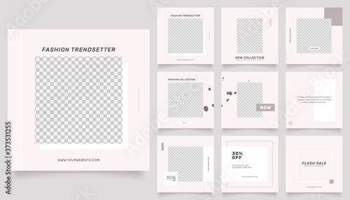 social media template banner fashion sale promotion. fully editable instagram and facebook square post frame puzzle organic sale poster.