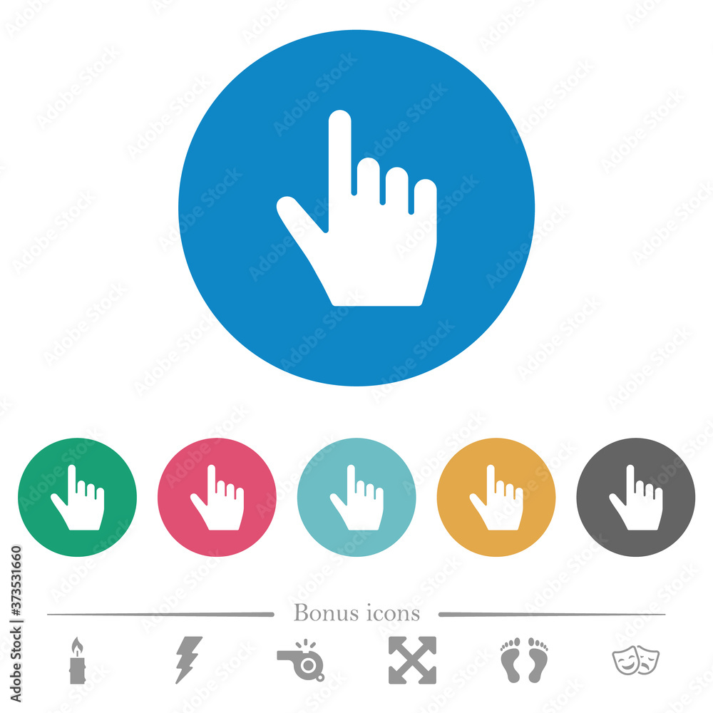 right handed pointing gesture flat round icons right handed pointing gesture flat round icons