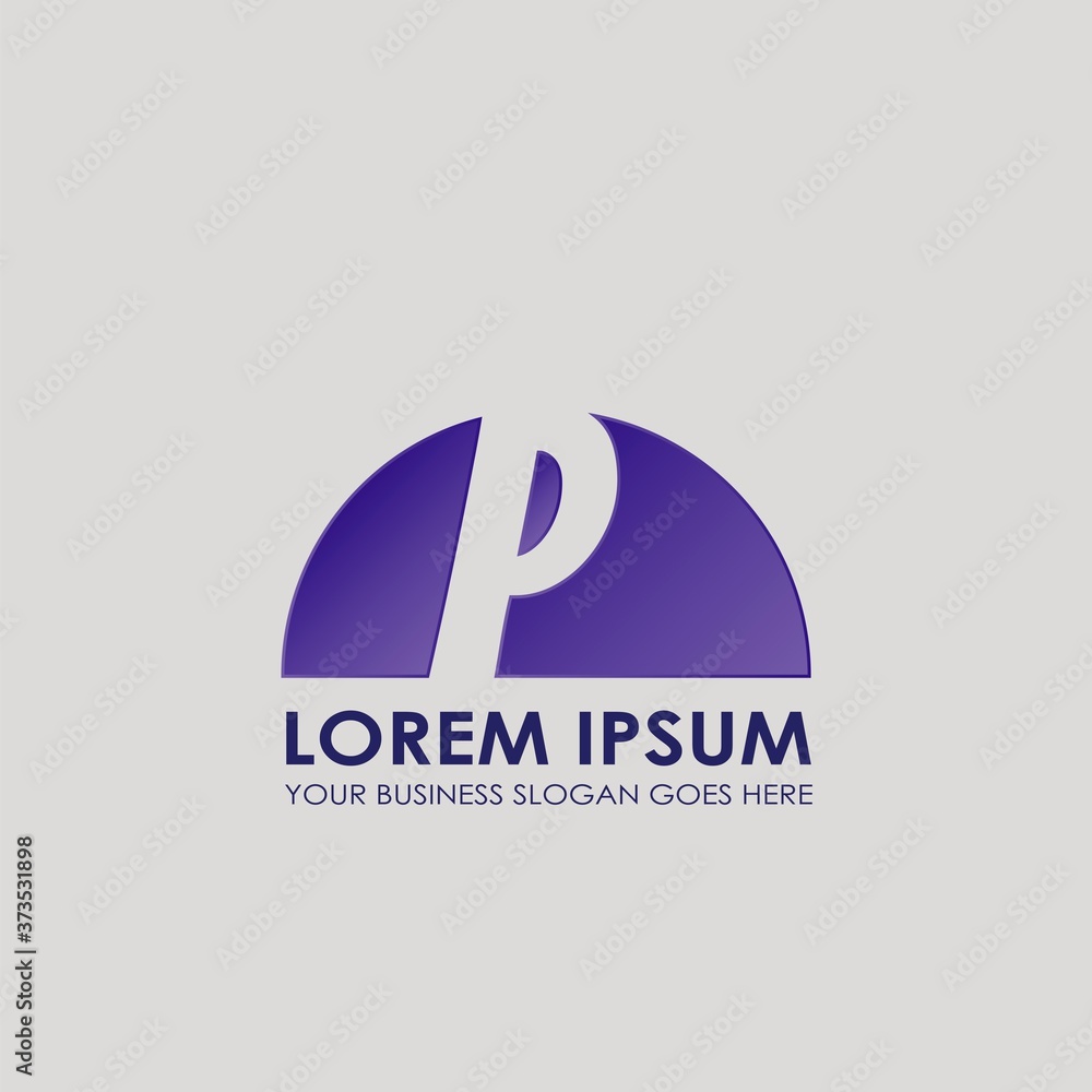 Half Circle Negative Space Letter P Logo Design for Business Identity Half Circle Negative Space Letter P Logo Design for Business Identity