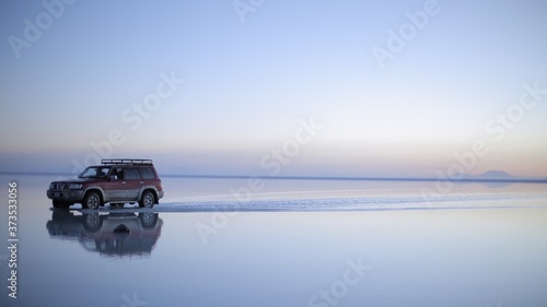 Quadro em tela Camioneta en el salar