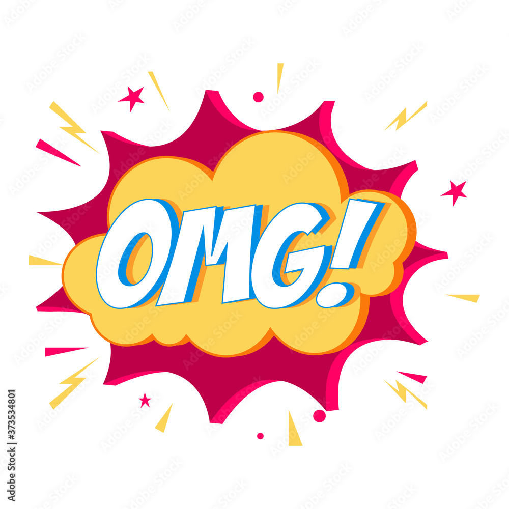 Comic expression. Bubble speech. Comic sticker - Vector illustration Comic expression. Bubble speech. Comic sticker - Vector illustration