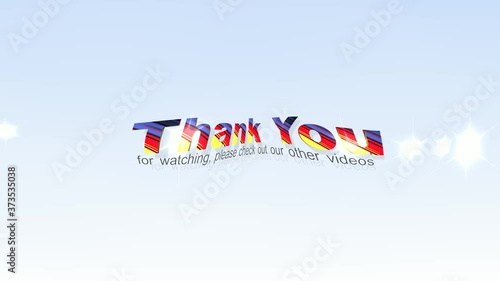 Multi coloured Thank You text