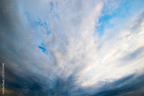 Dramatic view on the sky with clouds