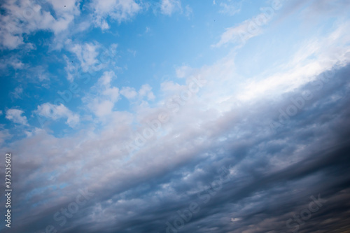 Dramatic view on the sky with clouds