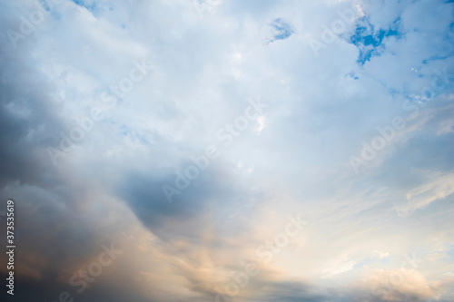 Dramatic view on the sky with clouds photo