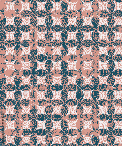 vector, distress effect floral luxury modern textiles abstract tartan and striped seamless design  / Vector arts for style design / modern seamless pattern for carpet, rug, scarf, clipboard, shawl