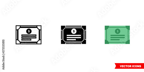 Bonds icon of 3 types color, black and white, outline. Isolated vector sign symbol.