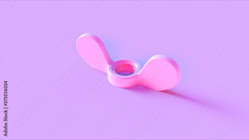Pink Bolt Nut Screw 3d illustration 3d render	