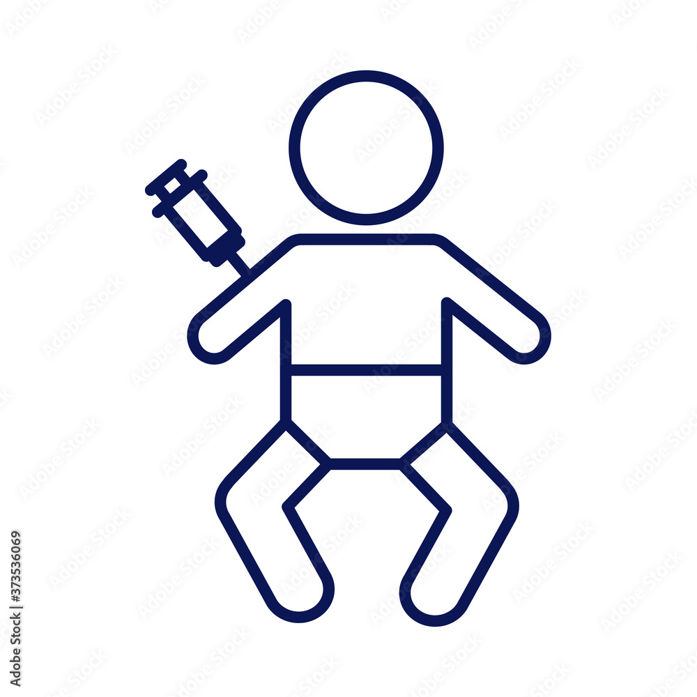 baby vaccine syringe line style icon baby vaccine syringe line style icon