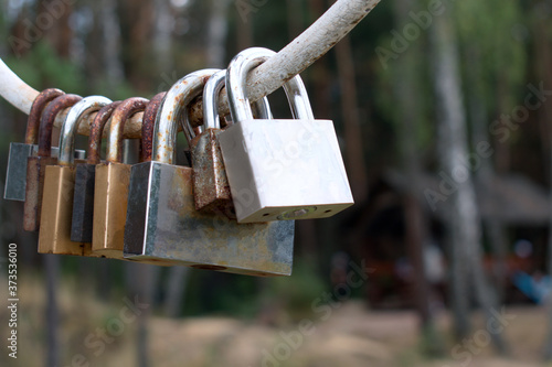 old rusted padlocks