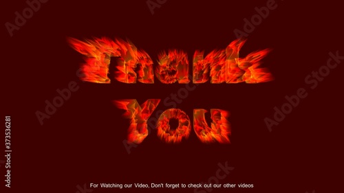 animated fire Thank you text