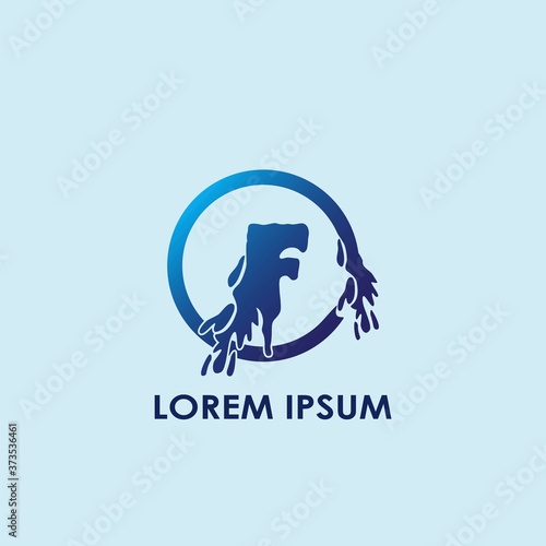 Blue Water Splash Initial Letter F Logo Icon Vector Design