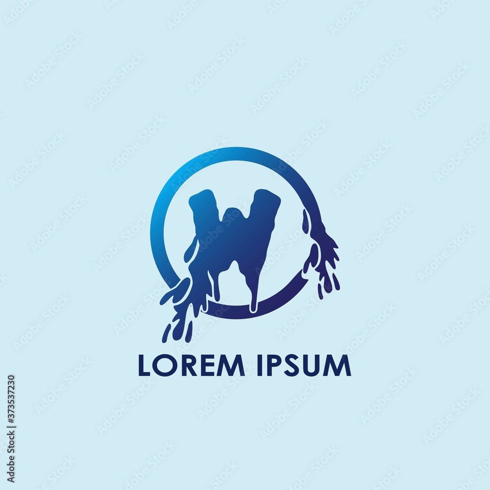 Blue Water Splash Initial Letter W Logo Icon Vector Design Blue Water Splash Initial Letter W Logo Icon Vector Design