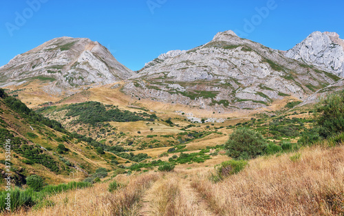 Views of Region of Babia, Province of Leon on the way to Calabazosa peak from Torrestio village, Spain © estivillml
