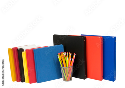Books and Binders With Pencils