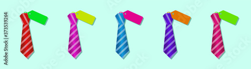 set of tie cartoon icon design template with various models. vector illustration