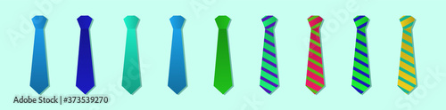 set of tie cartoon icon design template with various models. vector illustration