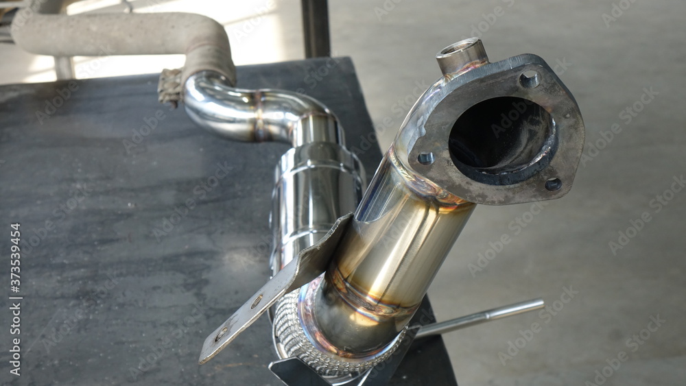 exhaust pipes for a performance car