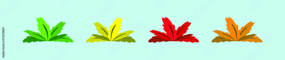 Fototapeta premium set of leaves cartoon icon design template with various models. vector illustration