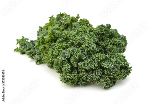 kale leafs on white background 