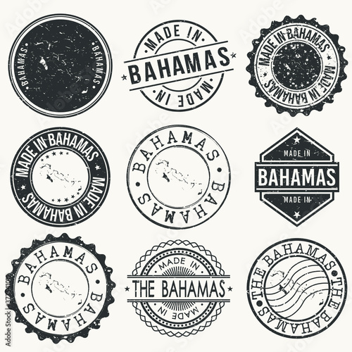 Bahamas Travel Stamp Made In Product Stamp Logo Icon Symbol Design Insignia.