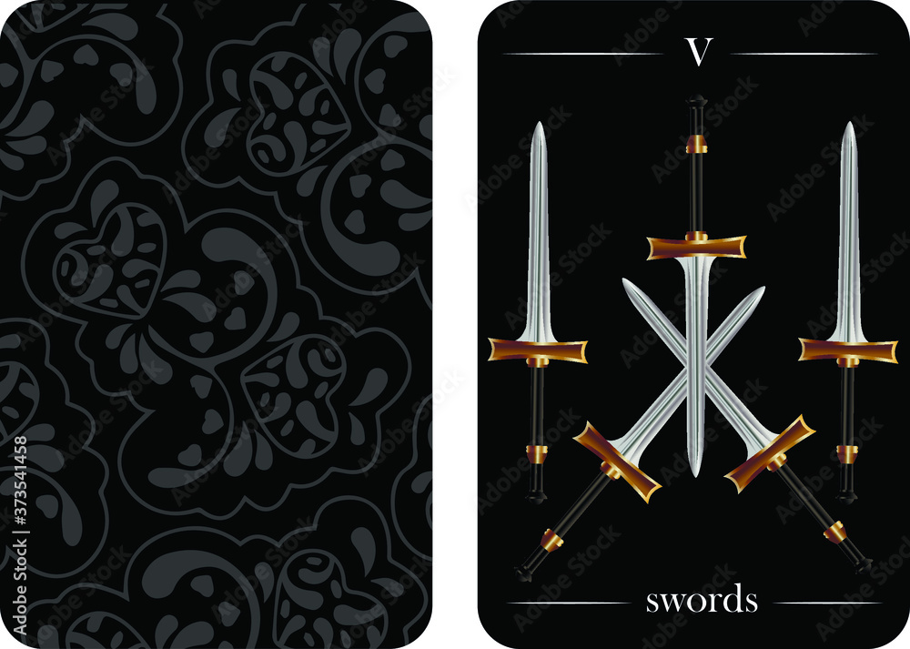 tarot cards 5 swords vector shirt card pattern tarot cards 5 swords vector shirt card pattern