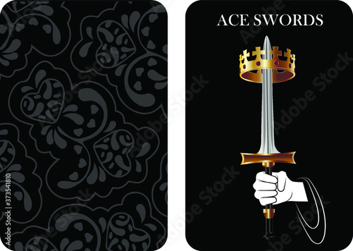 tarot cards ace swords vector shirt card pattern