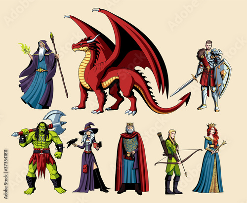 St of fictional and mythological characters - Vector