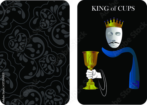 tarot cards king cups vector shirt card pattern