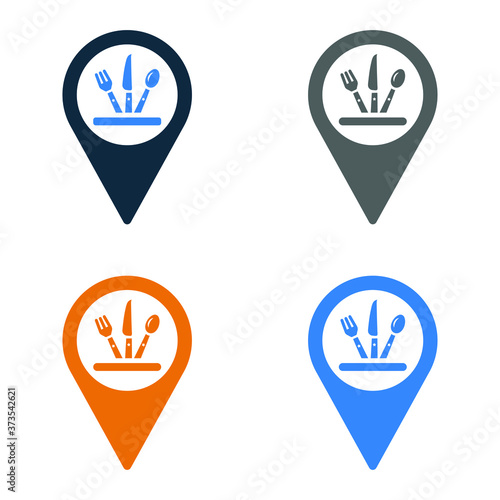 Free Download Find, restaurant searching icon. vector design is isolated on a white background - GFXLoad