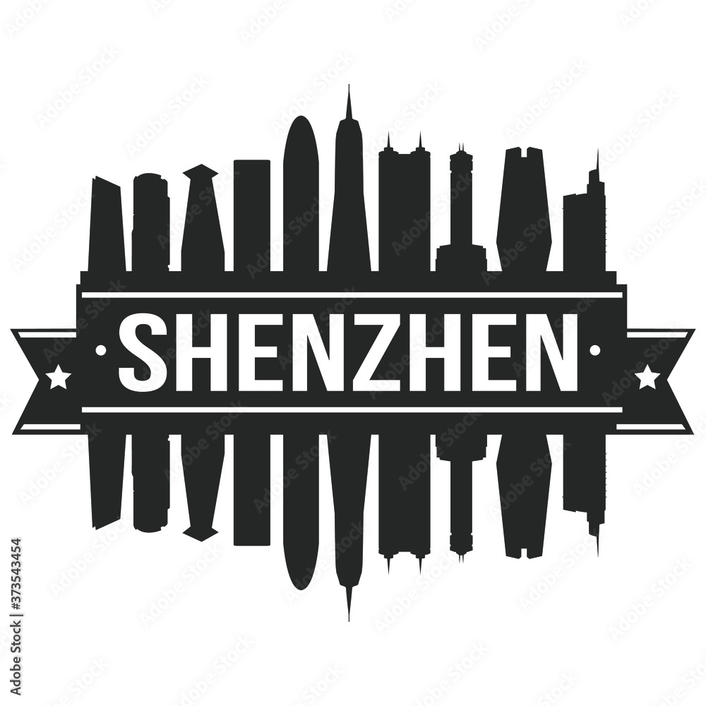 Shenzhen Skyline Stamp Silhouette City Vector Design Art Landmark.