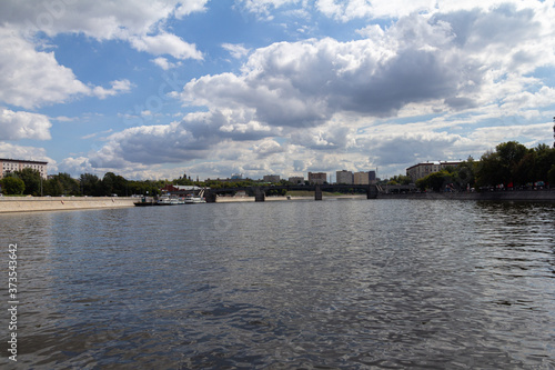View of the city river from the ship.