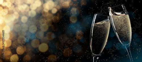Fotografija Christmas and New Year greeting card with champagne