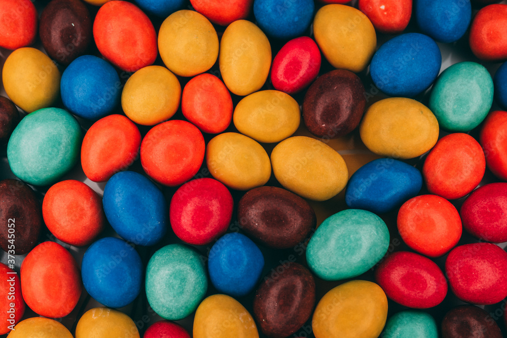 close up of colorful chocolate candy close up of colorful chocolate candy
