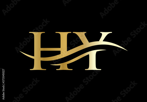 HY Letter Linked Logo for business and company identity. Creative Letter HY Logo Vector Template. photo