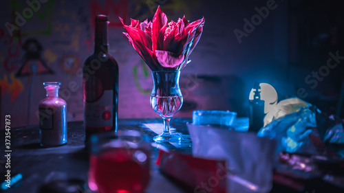 Cyberpunk brigt still life photo photo