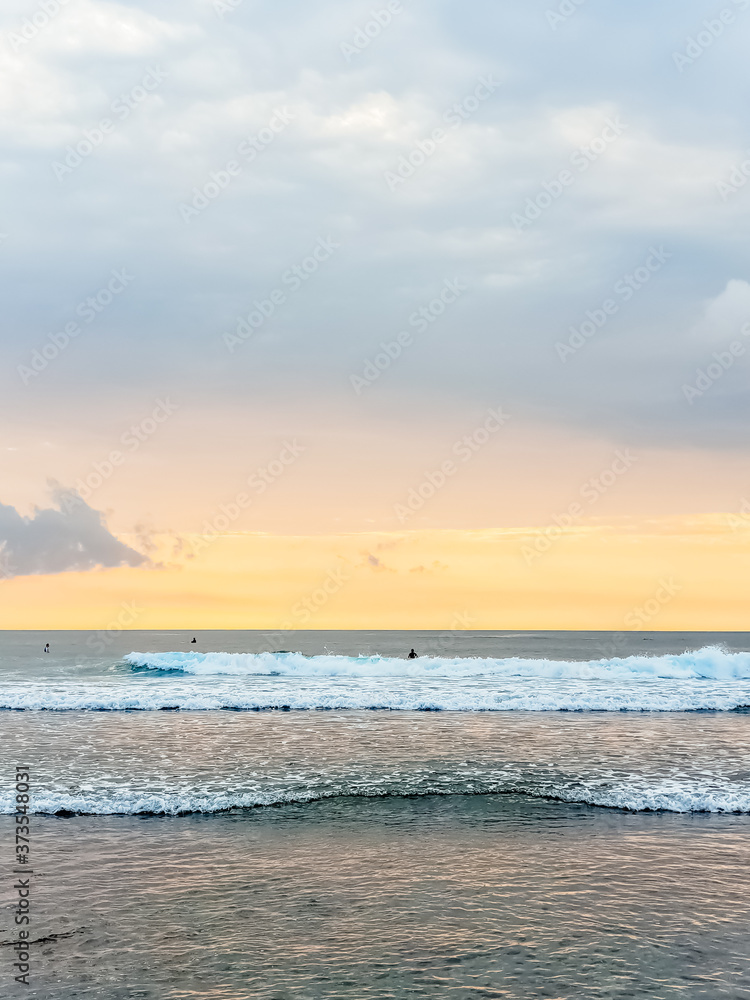 Amazing sunset view on Indian ocean at Bali, Indonesia