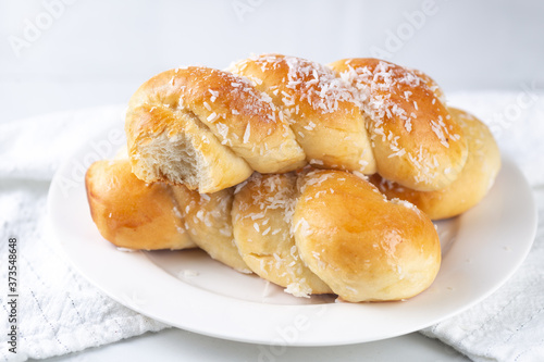 Brazilian sweet coconut buns - Pão Doce de Coco