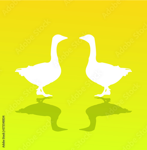 Goose icon wiyh long shadow
