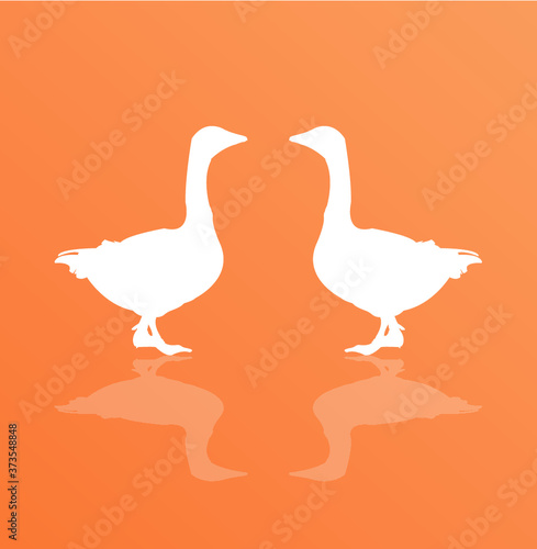 Goose icon wiyh long shadow