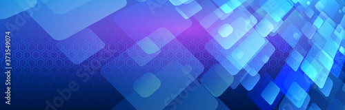 Abstract global sci fi concept. Wide Hi-tech vector illustration with technology lines. Cyber security internet and networking concept. Digital internet communication on blue background.Web