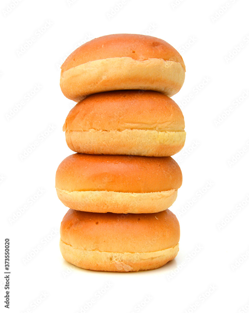Hamburger bun isolated on white background