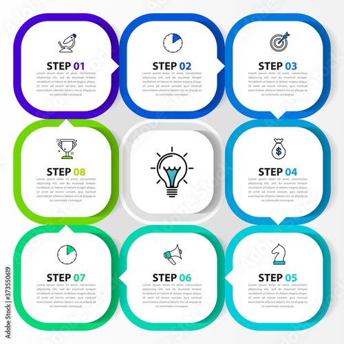 Infographic design template. Creative concept with 8 steps