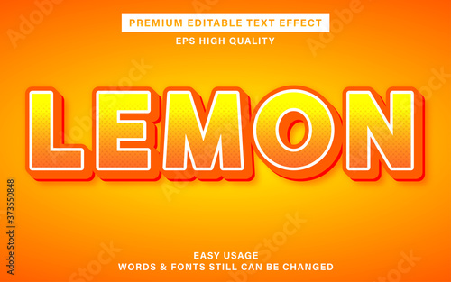 Editable text effect lemon